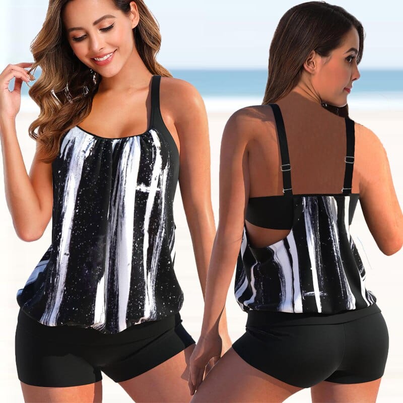 Lively® Vêtements été Noir / S Ensemble de Tankini bicolore | Lively™